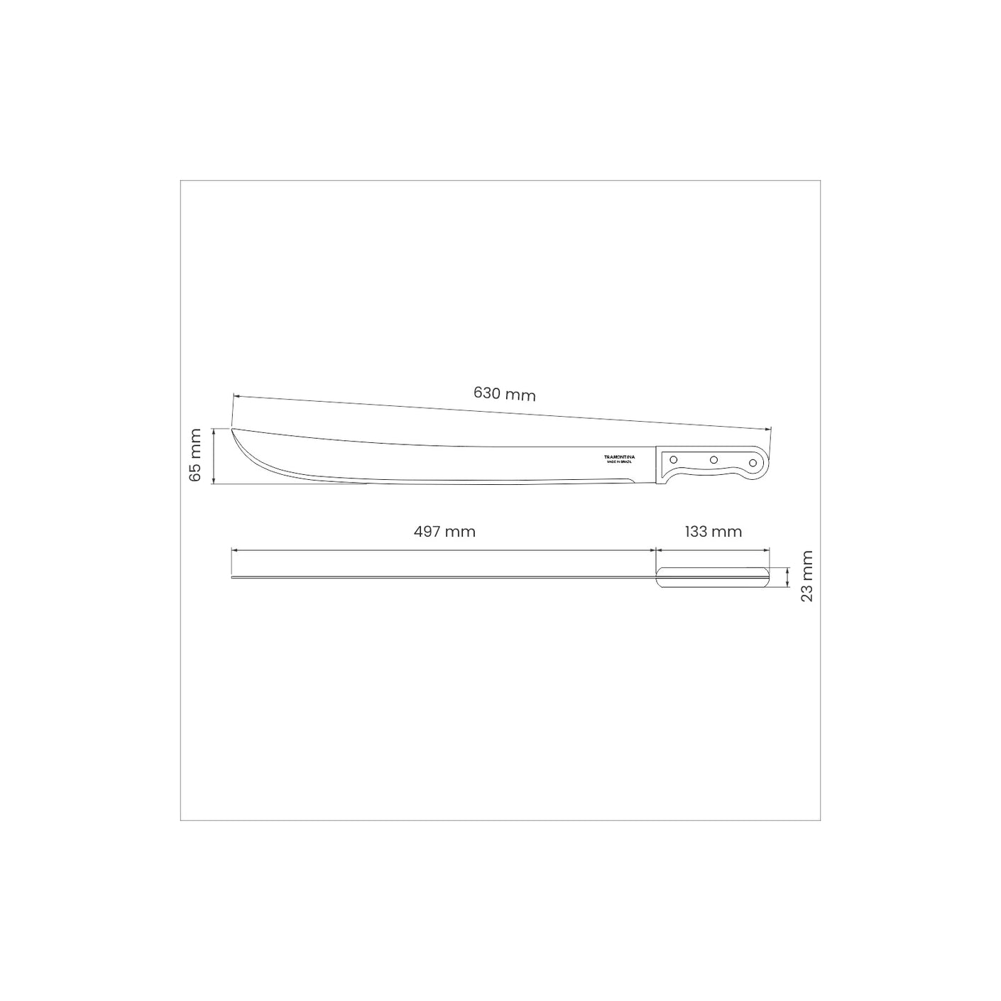 Load image into Gallery viewer, TRAMONTINA Machete with Carbon Steel Blade and Wood Handle - 630mm / 20&quot;