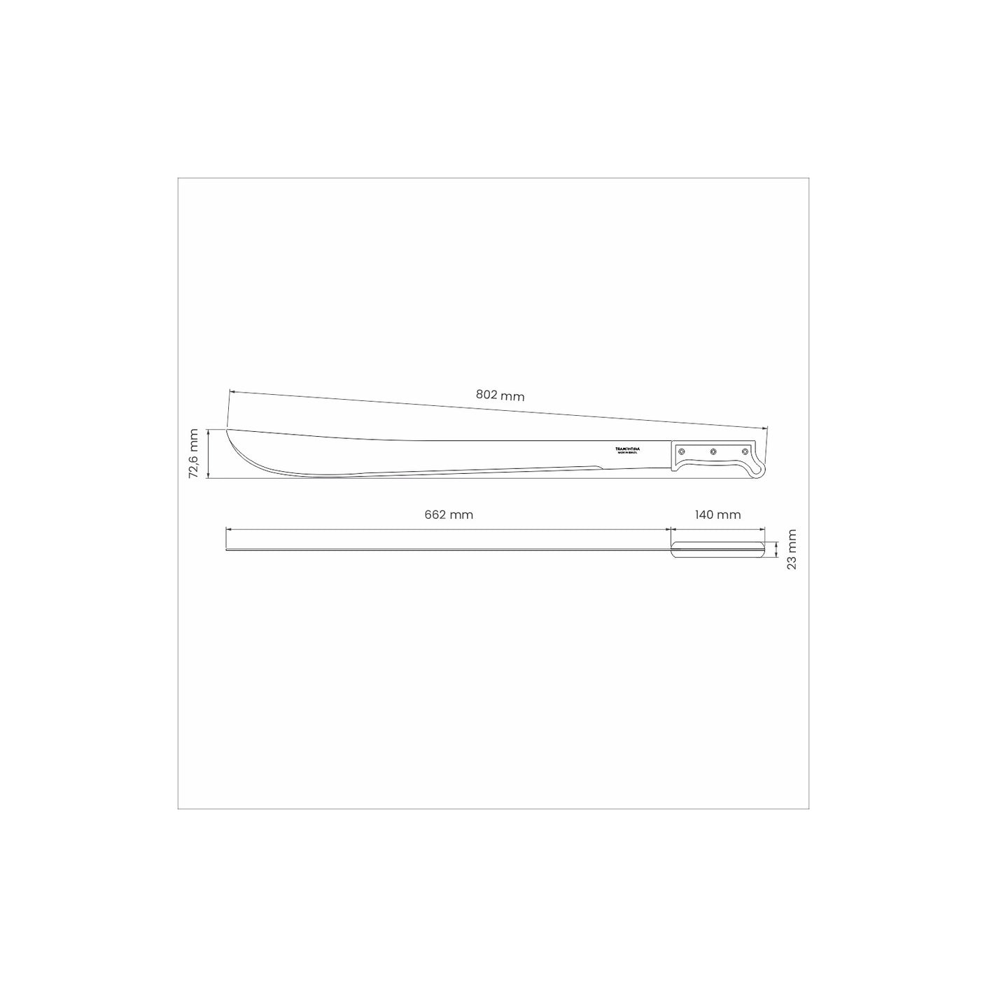 Load image into Gallery viewer, TRAMONTINA Machete with Carbon Steel Blade and Wood Handle - 800mm / 26&quot;