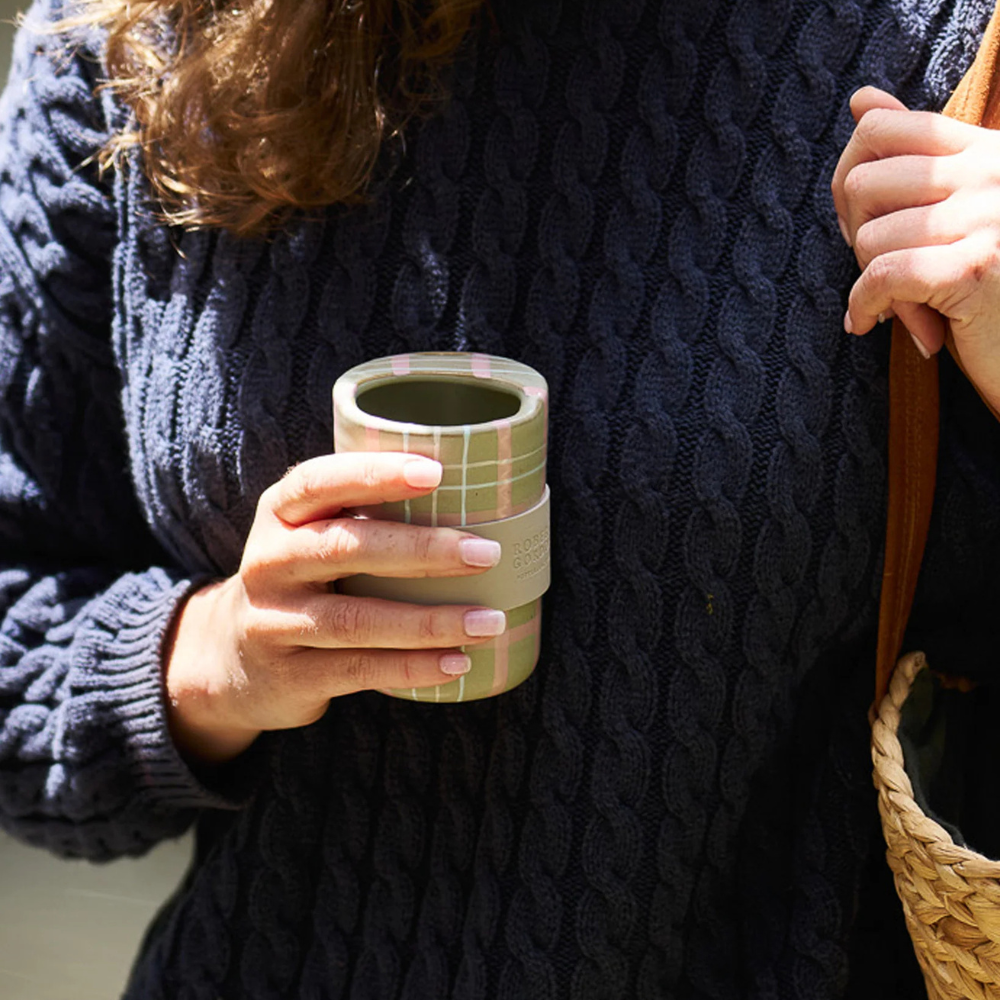 Load image into Gallery viewer, ROBERT GORDON Cat’s Pyjamas Travel Cup – Sage &amp; Blush