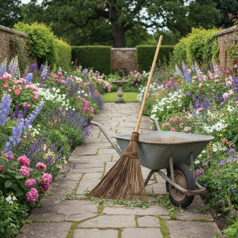 Load image into Gallery viewer, MARTHA&#39;S VINEYARD Premium Ekel Long Handled House and Garden Broom