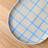 ROBERT GORDON Coastal Junction Stone Oval Tray 38x26cm w/ Blue Handbrush