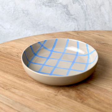 ROBERT GORDON Coastal Junction Stone Salad Bowl 28cm w/ Blue Handbrush
