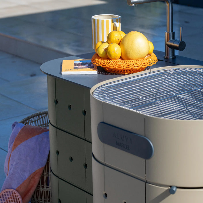 ALUVY MARCEL Original Charcoal Cook & Store Deluxe Package - Blanc