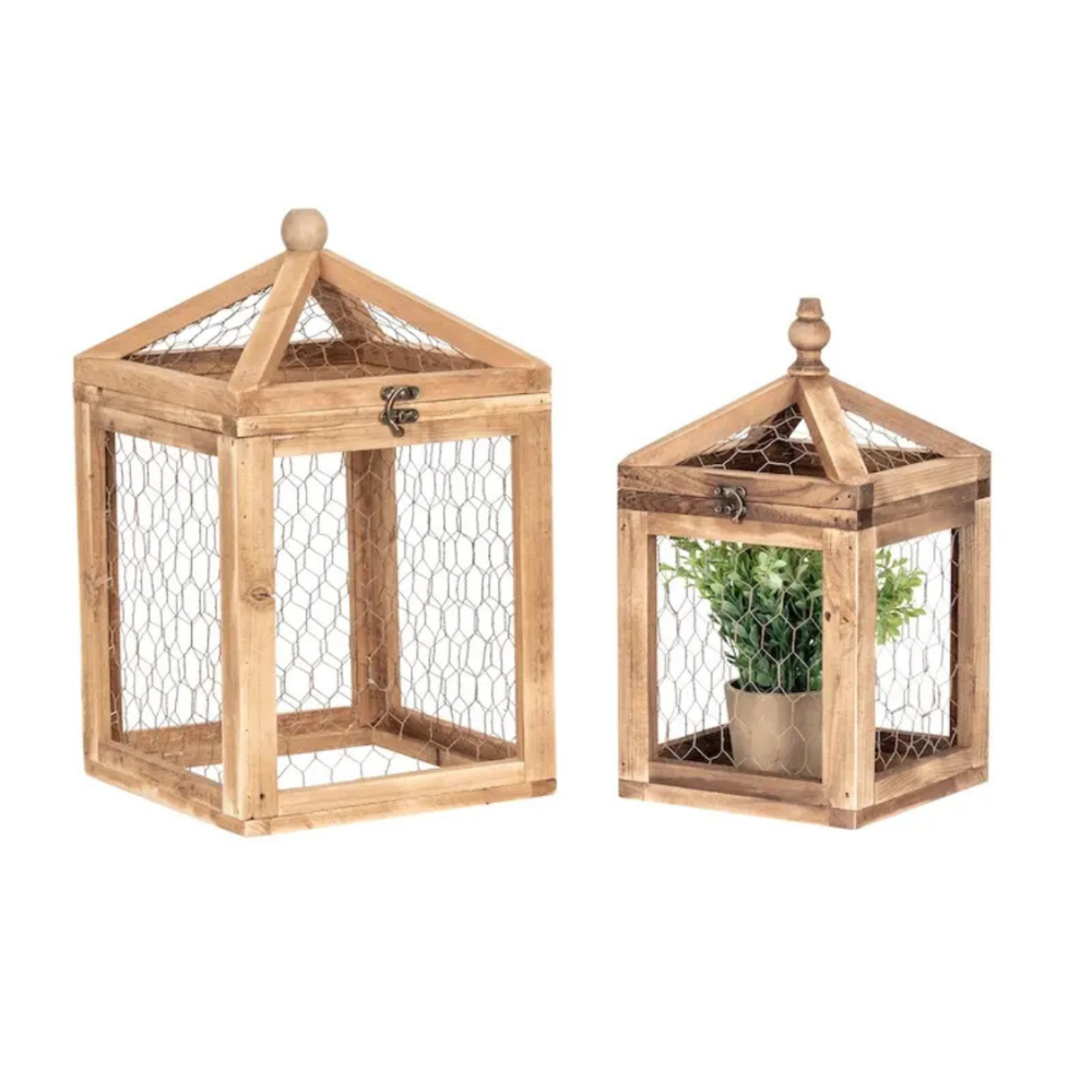 Load image into Gallery viewer, MARTHA&#39;S VINEYARD 30cm Wooden Cloche Natural S/2