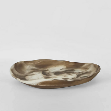 MARTHA'S VINEYARD Swirl Resin Serving Platter Medium - Latte