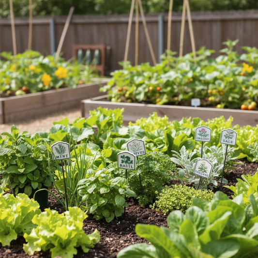 MARTHA'S VINEYARD Herb Garden Labels (White & Black) - Set of 8
