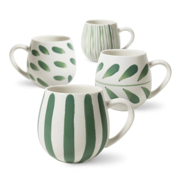 ROBERT GORDON Hug Me Mugs Set of 4 – Mixed Olive Brush