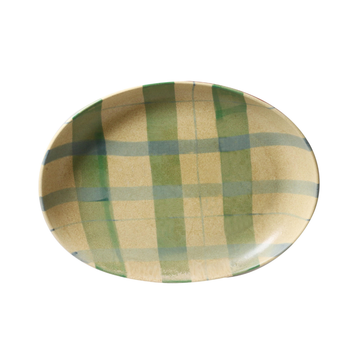 ROBERT GORDON Cinnamon Christmas Curved Oval Tray - Tartan