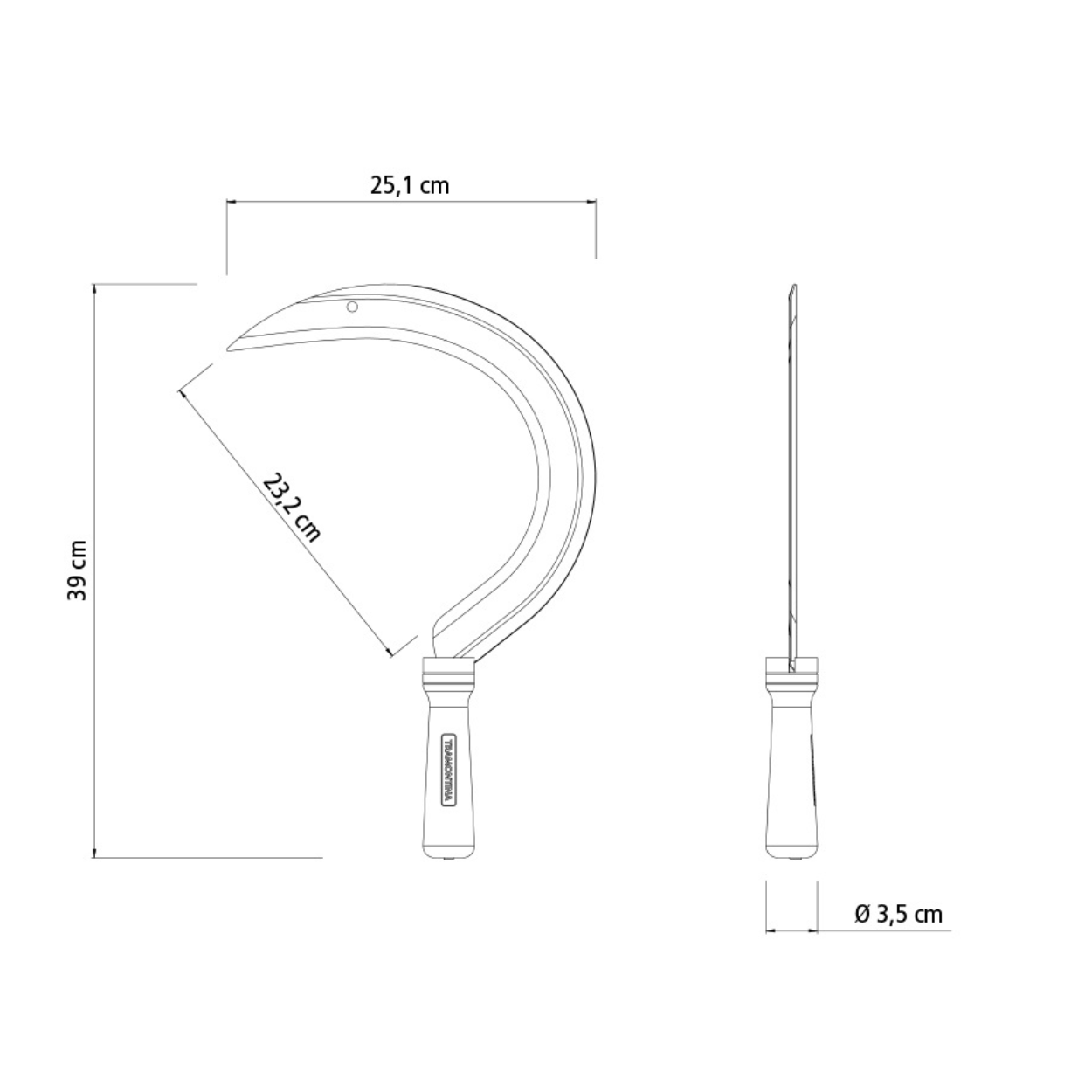 Load image into Gallery viewer, TRAMONTINA Steel Grass Hook with Wood Handle - 390 x 250mm