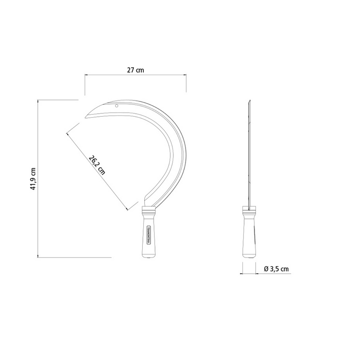 TRAMONTINA Steel Grass Hook with Wood Handle - 420 x 270mm