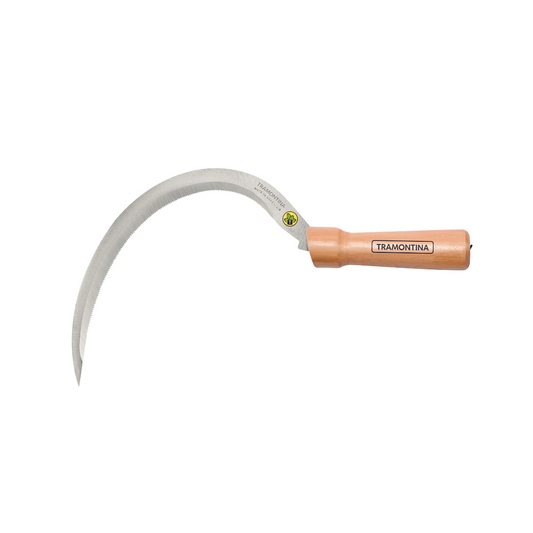 TRAMONTINA Steel Grass Hook with Serrated Teeth and Wood Handle - 335 x 145mm