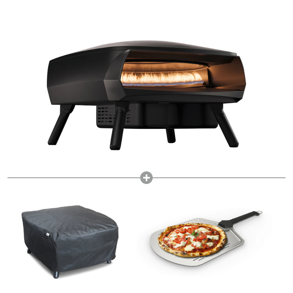 Load image into Gallery viewer, WITT Etna Fermo 16&quot; Gas Oven Starter Kit w/ 14&quot; Pizza Peel &amp; Cover - Black