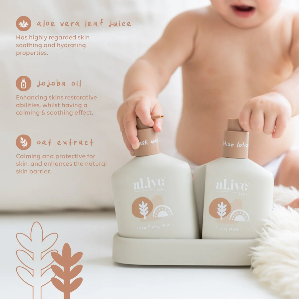 Load image into Gallery viewer, AL.IVE Baby Hair &amp; Body Duo 320ml - Calming Oatmeal