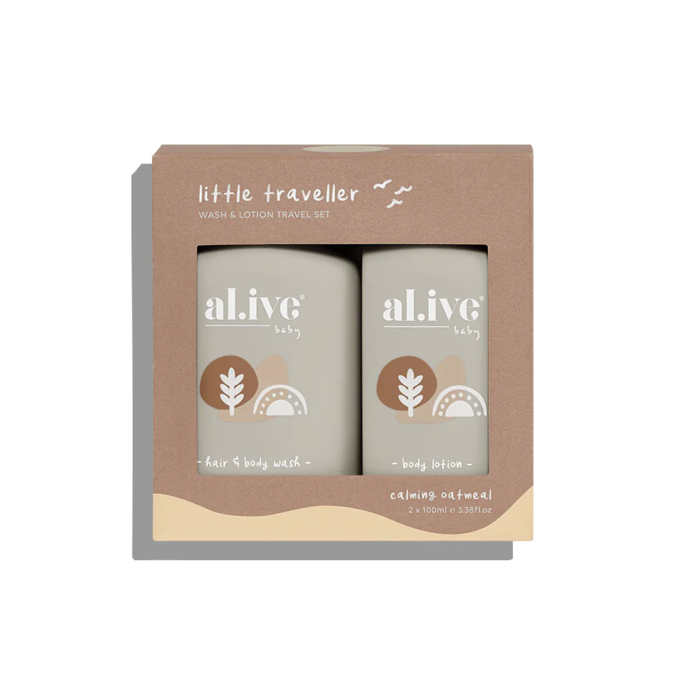 AL.IVE Little Traveller Wash & Lotion Travel Set 100ml - Calming Oatmeal