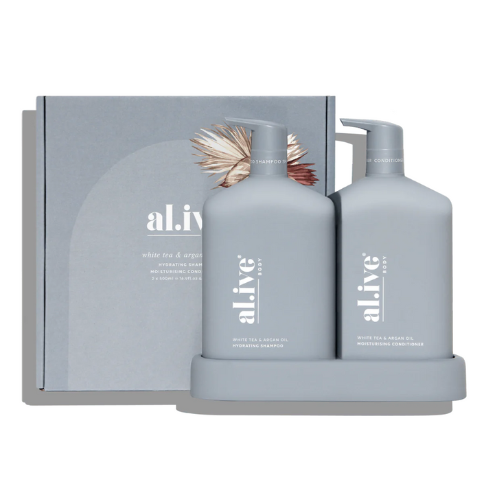 AL.IVE Shampoo & Conditioner Duo 500ml - White Tea & Argan Oil