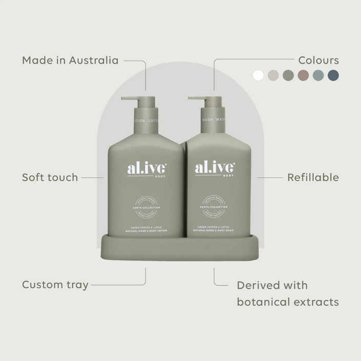 AL.IVE Wash & Lotion Duo 500ml - Green Pepper & Lotus