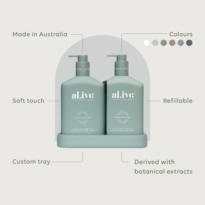 AL.IVE Wash & Lotion Duo 500ml - Kaffir Lime & Green Tea