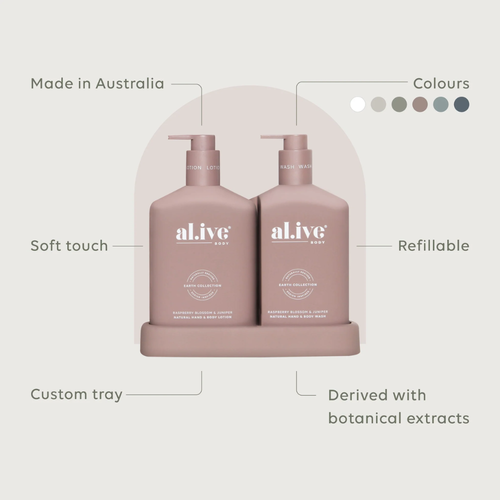 Load image into Gallery viewer, AL.IVE Wash &amp; Lotion Duo 500ml - Raspberry Blossom &amp; Juniper