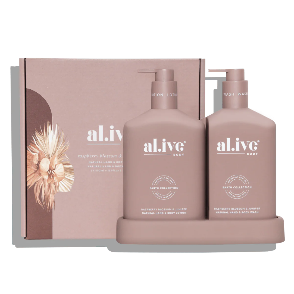 Load image into Gallery viewer, AL.IVE Wash &amp; Lotion Duo 500ml - Raspberry Blossom &amp; Juniper