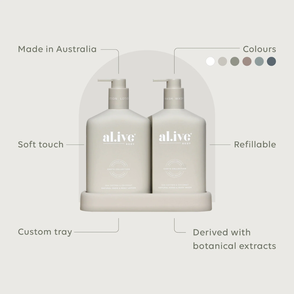 Load image into Gallery viewer, AL.IVE Wash &amp; Lotion Duo 500ml - Sea Cotton &amp; Coconut