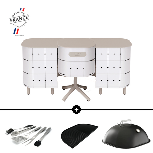 ALUVY MARCEL Original Charcoal Cook & Store Deluxe Package - Blanc