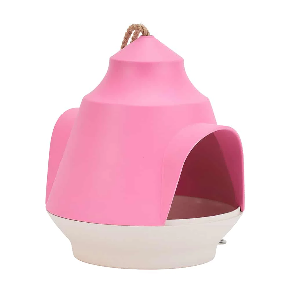 Load image into Gallery viewer, ANNABEL TRENDS Bamboo Bird House - Pink &amp; Cream