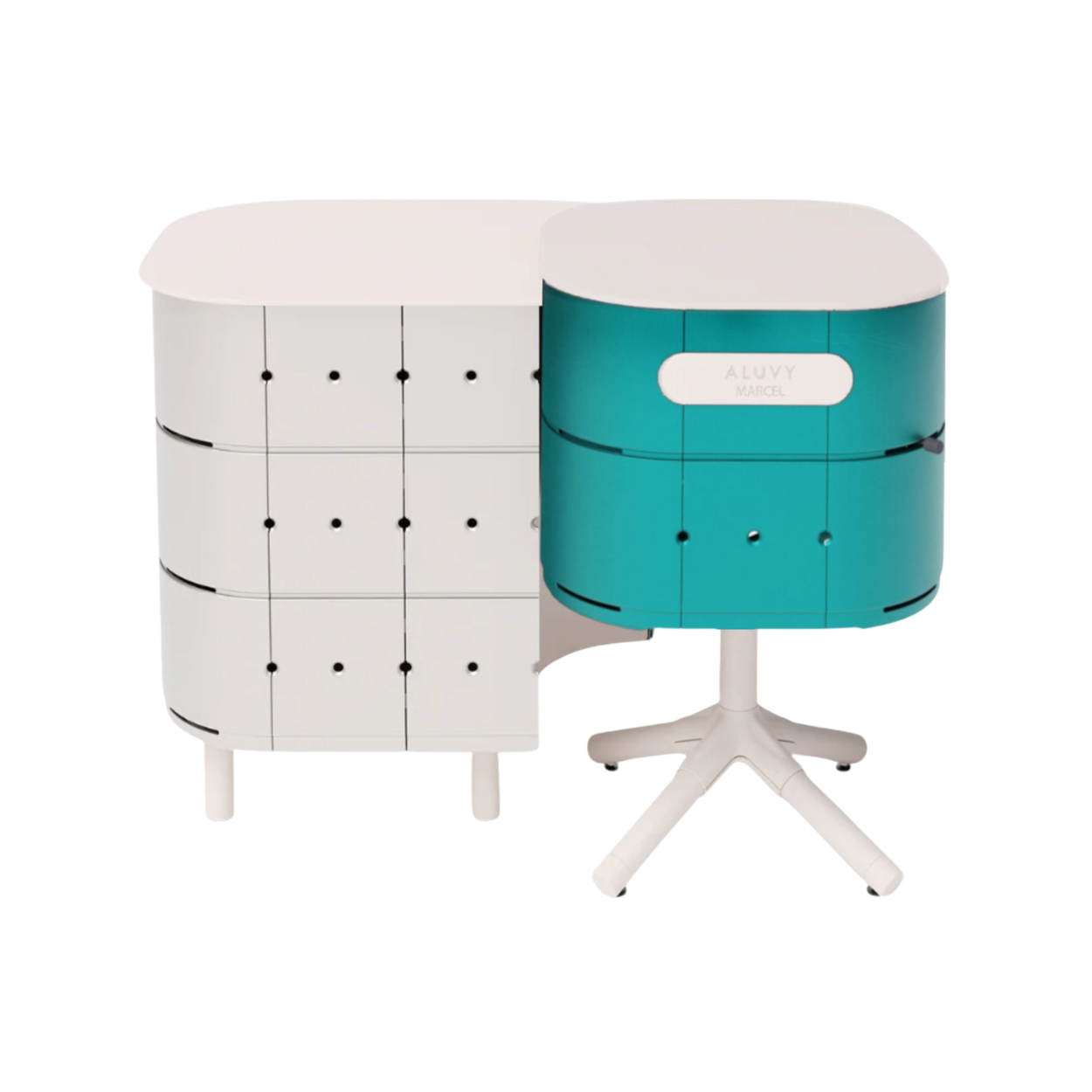 ALUVY MARCEL Original Charcoal Cook & JEAN Store Left - Aquasplash/Blanc
