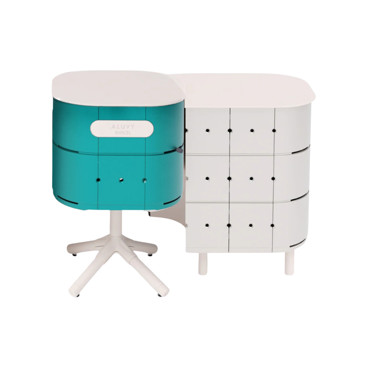 ALUVY MARCEL Original Charcoal Cook & JEAN Store Right - Aquasplash/Blanc
