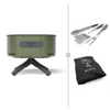 ALUVY SAM Basalt Low Brazier with Cover & BBQ Tool Set - Kaki