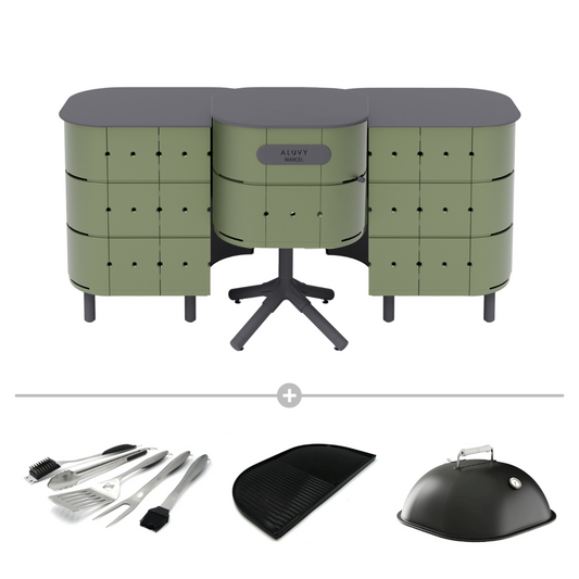 ALUVY MARCEL Original Charcoal Cook & JEAN Store Deluxe Package - Kaki