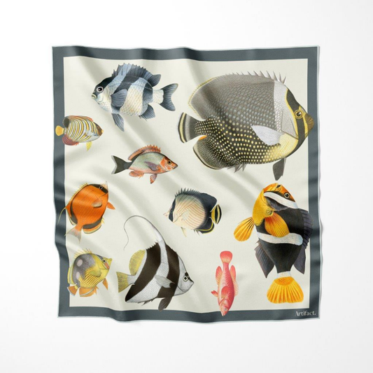 ARTIFACT Square Silk Scarf - Aqua