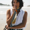 ARTIFACT Square Silk Scarf - Aqua