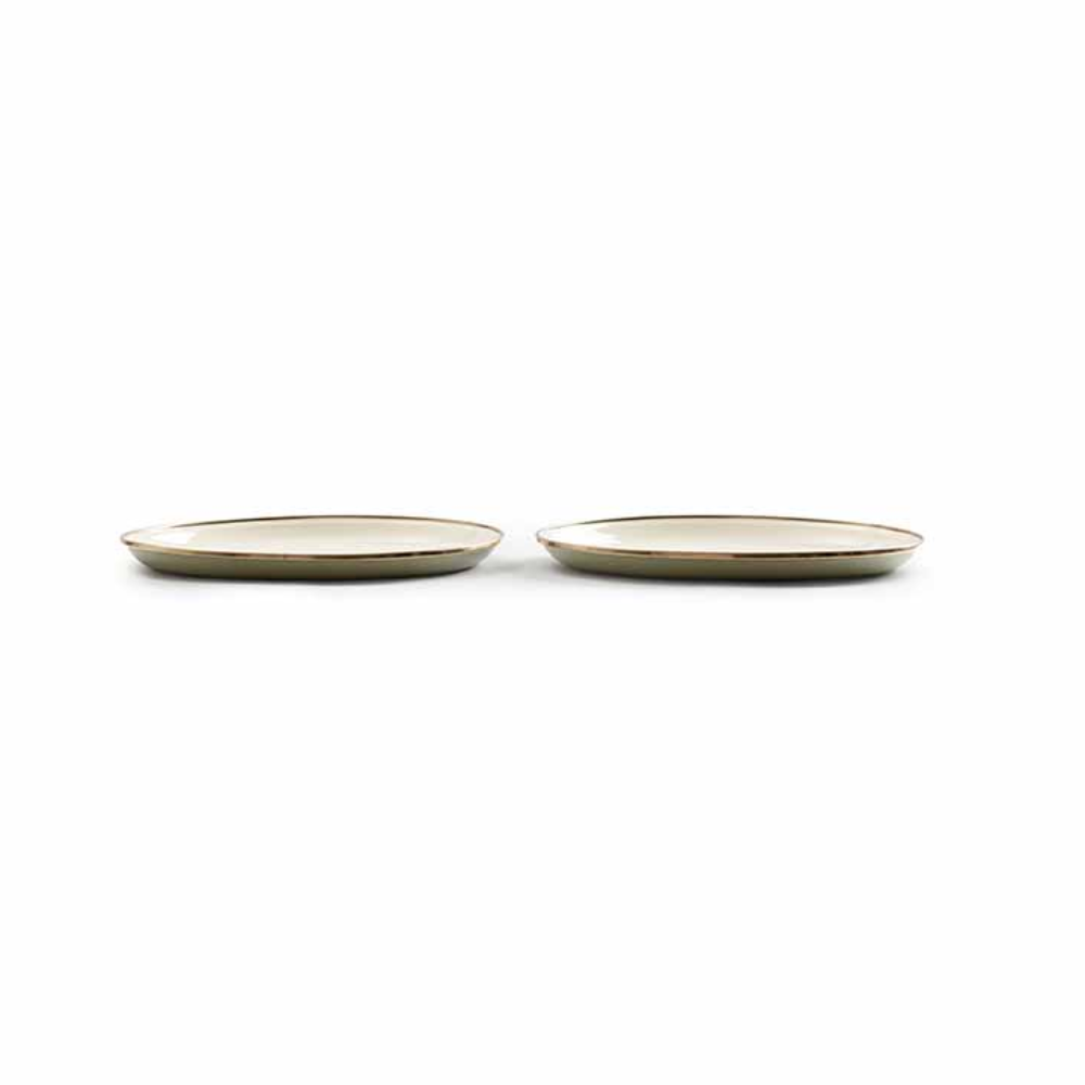 Load image into Gallery viewer, BAREBONES Enamel Deep Plate Set 2 - Olive Drab