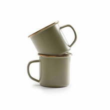Load image into Gallery viewer, BAREBONES Enamel Mug Set 2 - Olive Drab