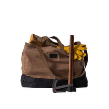 Load image into Gallery viewer, BAREBONES Firewood Carrier Tote - Khaki