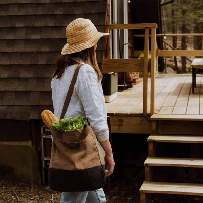 BAREBONES Waxed Canvas Neelum Market Tote Bag - Khaki