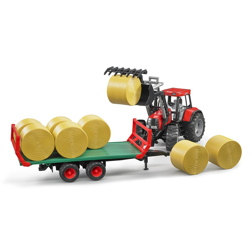 Load image into Gallery viewer, BRUDER 1:16 Bale Transport Trailer w/ 8 Round Bales