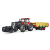 BRUDER 1:16 Case IH Optum 300CVX Front Loader w/ Bale Trailer & Bales