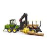 BRUDER 1:16 JOHN DEERE 1210E Forwarder & Grab W/ Tree Trunks