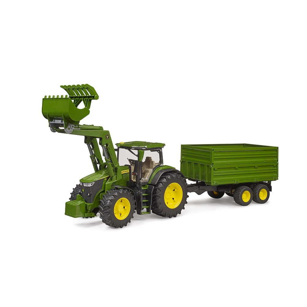 Load image into Gallery viewer, BRUDER 1:16 JOHN DEERE 7R350 Tractor W/ Frontloader &amp; Tipping Trailer