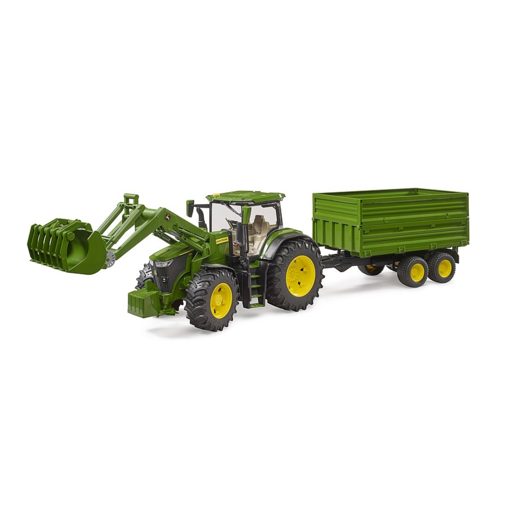 Load image into Gallery viewer, BRUDER 1:16 JOHN DEERE 7R350 Tractor W/ Frontloader &amp; Tipping Trailer