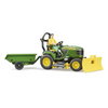 BRUDER 1:16 JOHN DEERE Lawn Tractor W/ Trailer & Gardener