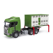 Load image into Gallery viewer, BRUDER 1:16 SCANIA R-Series Super 560R Cattle Transporter W/ Cow