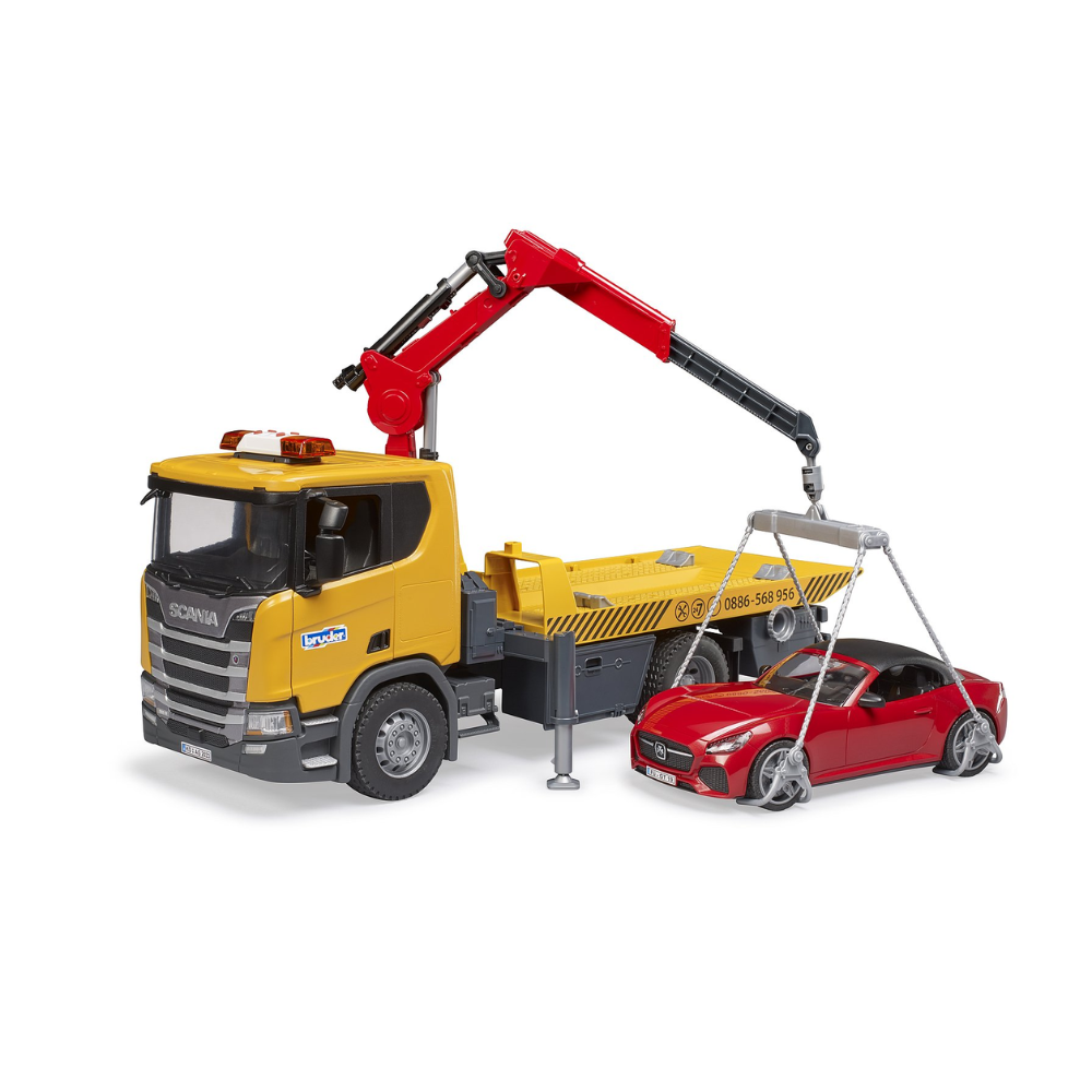 Load image into Gallery viewer, BRUDER 1:16 SCANIA R-Series Super 560R Tow Truck W/ Roaster