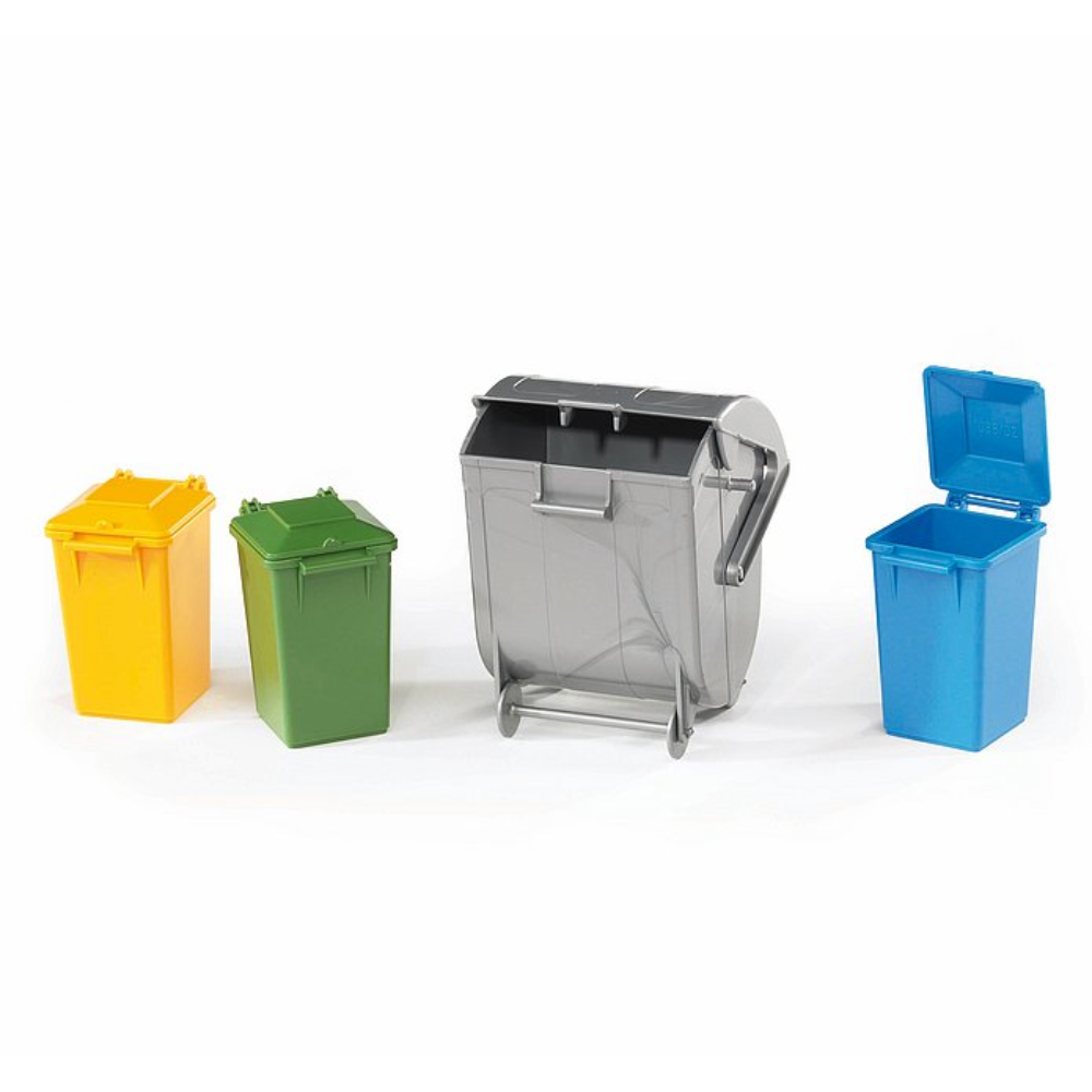 BRUDER 1:16 Garbage Can Set - Set of 4