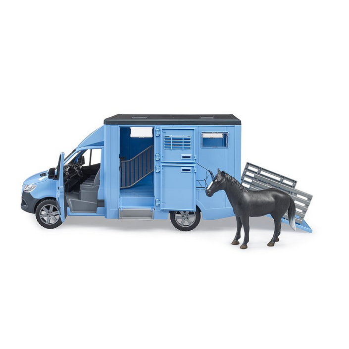 BRUDER 1:16 MERCEDES-BENZ Sprinter Animal Transporter w/ Horse