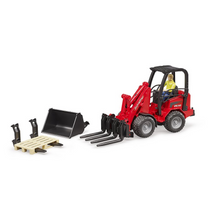 Load image into Gallery viewer, BRUDER 1:16 Schäffer Compact loader 2630 w/ Figure &amp; Accessories