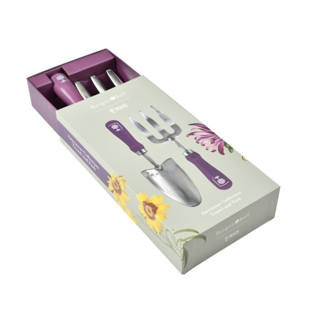 Load image into Gallery viewer, BURGON &amp; BALL RHS Gift Trowel &amp; Fork - Asteraceae