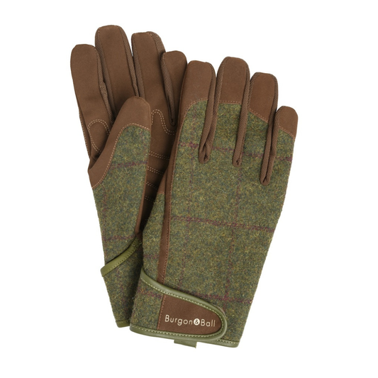 BURGON & BALL Men's Dig the Glove Gardening Gloves - Heritage Tweed M/L