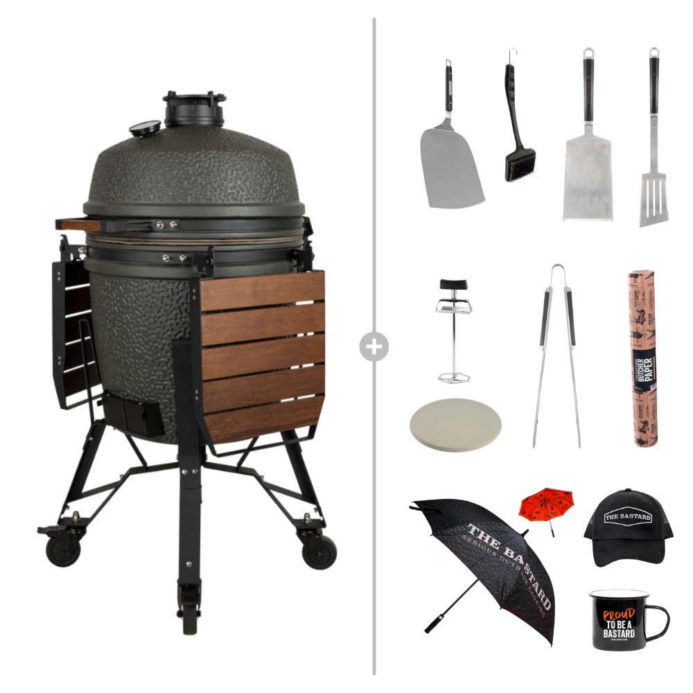 THE BASTARD VX Large Kamado Charcoal Grill - 12pce Deluxe Kit